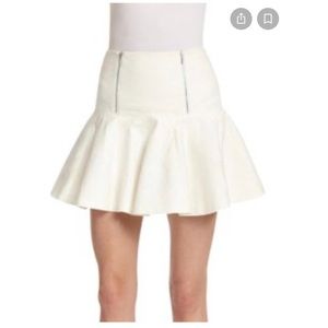 NWT- Rebecca Taylor White Quilted Flippy Skirt w/ Exposed Zippers 6